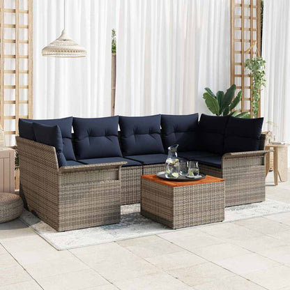 Tuinbankenset Met Opslag 7 Pcs Poly Rattan