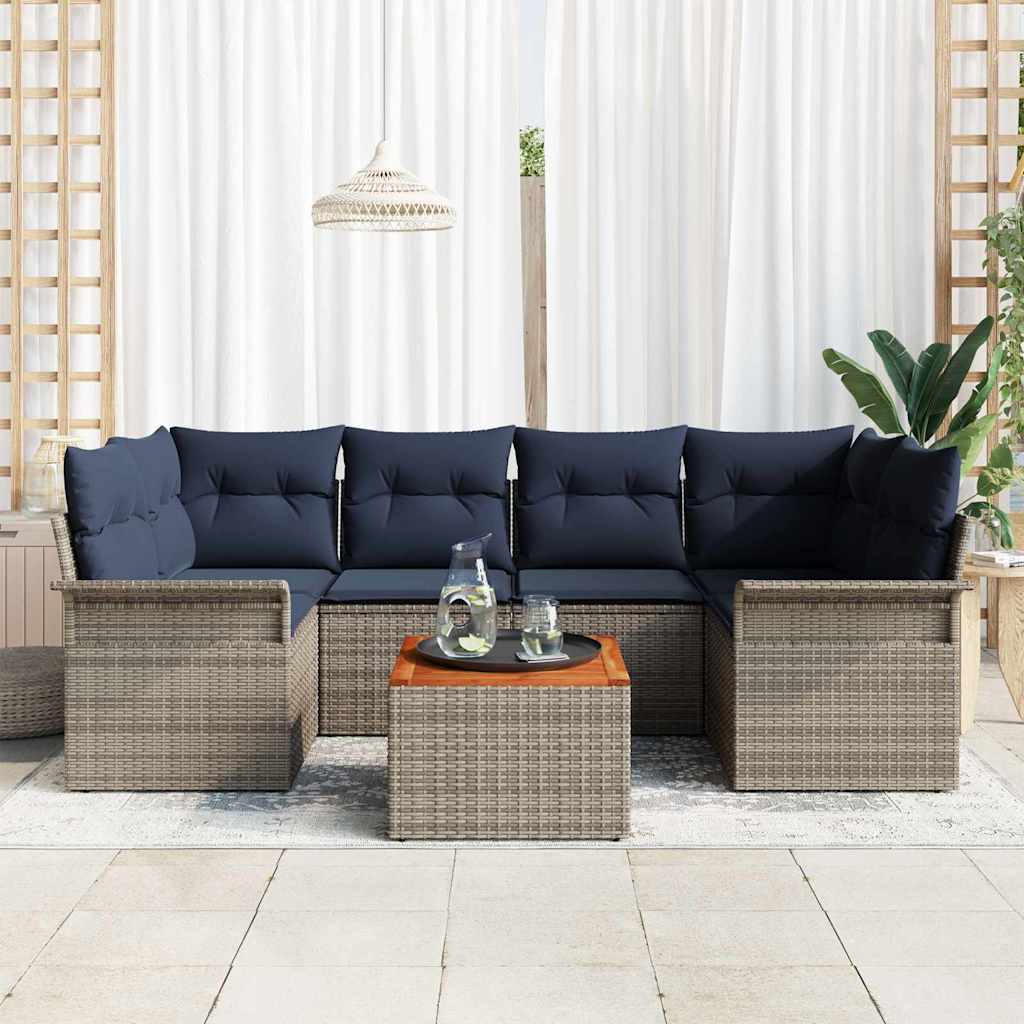 Tuinbankenset Met Opslag 7 Pcs Poly Rattan