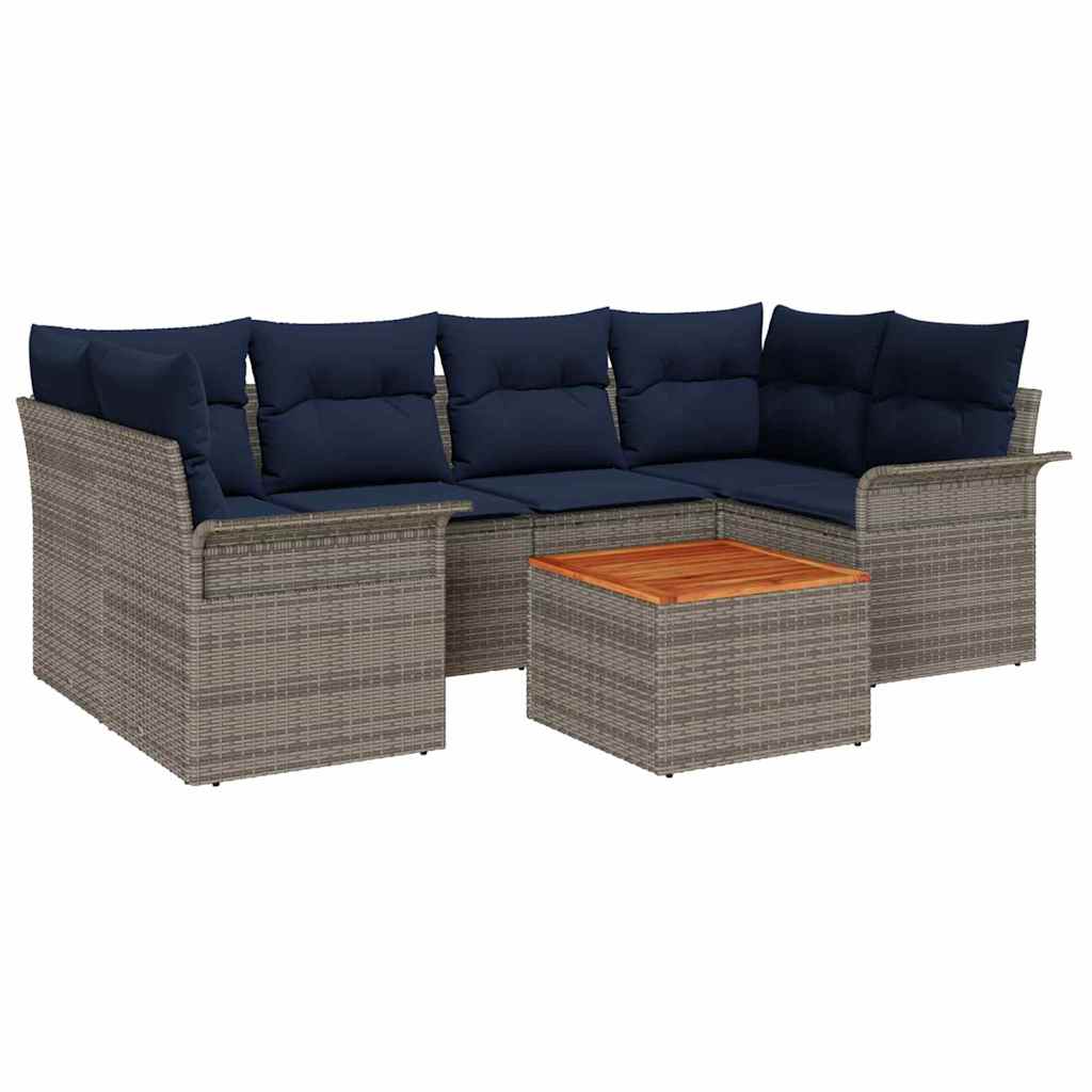 Tuinbankenset Met Opslag 7 Pcs Poly Rattan
