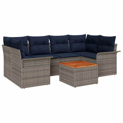 Tuinbankenset Met Opslag 7 Pcs Poly Rattan