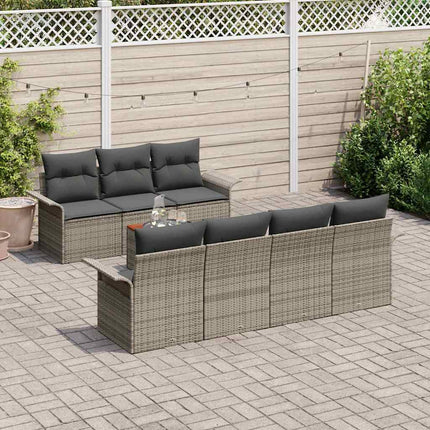 Tuinbankenset Met Opslag 8 Pcs Poly Rattan