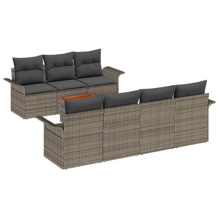 Tuinbankenset Met Opslag 8 Pcs Poly Rattan
