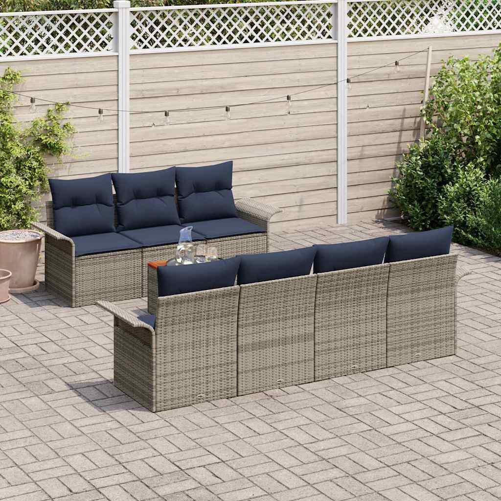 Tuinbankenset Met Opslag 8 Pcs Poly Rattan