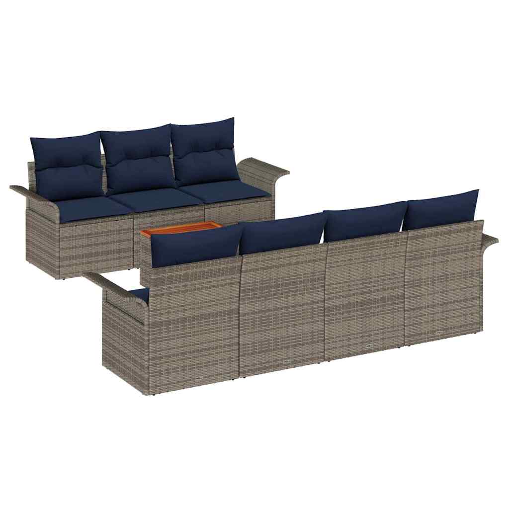 Tuinbankenset Met Opslag 8 Pcs Poly Rattan
