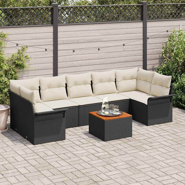Tuinbankenset Met Opslag 8 Pcs Poly Rattan