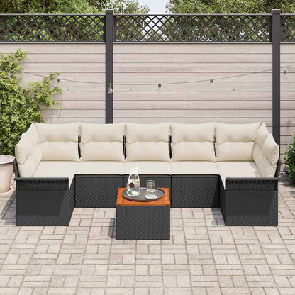 Tuinbankenset Met Opslag 8 Pcs En Crème Poly Rattan
