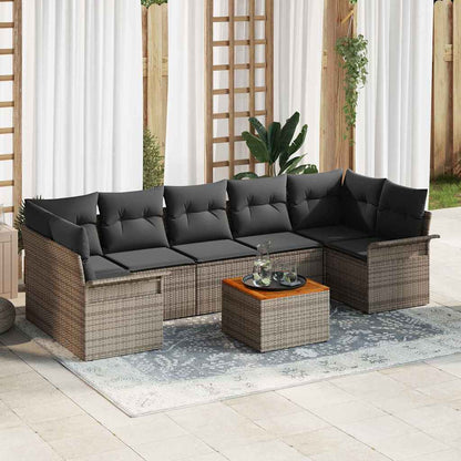 Tuinbankenset Met Opslag 8 Pcs En Crème Poly Rattan