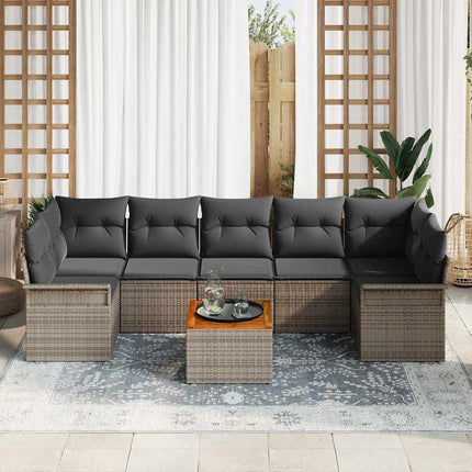 Tuinbankenset Met Opslag 8 Pcs Poly Rattan