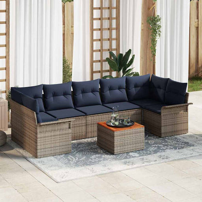 Tuinbankenset Met Opslag 8 Pcs Poly Rattan