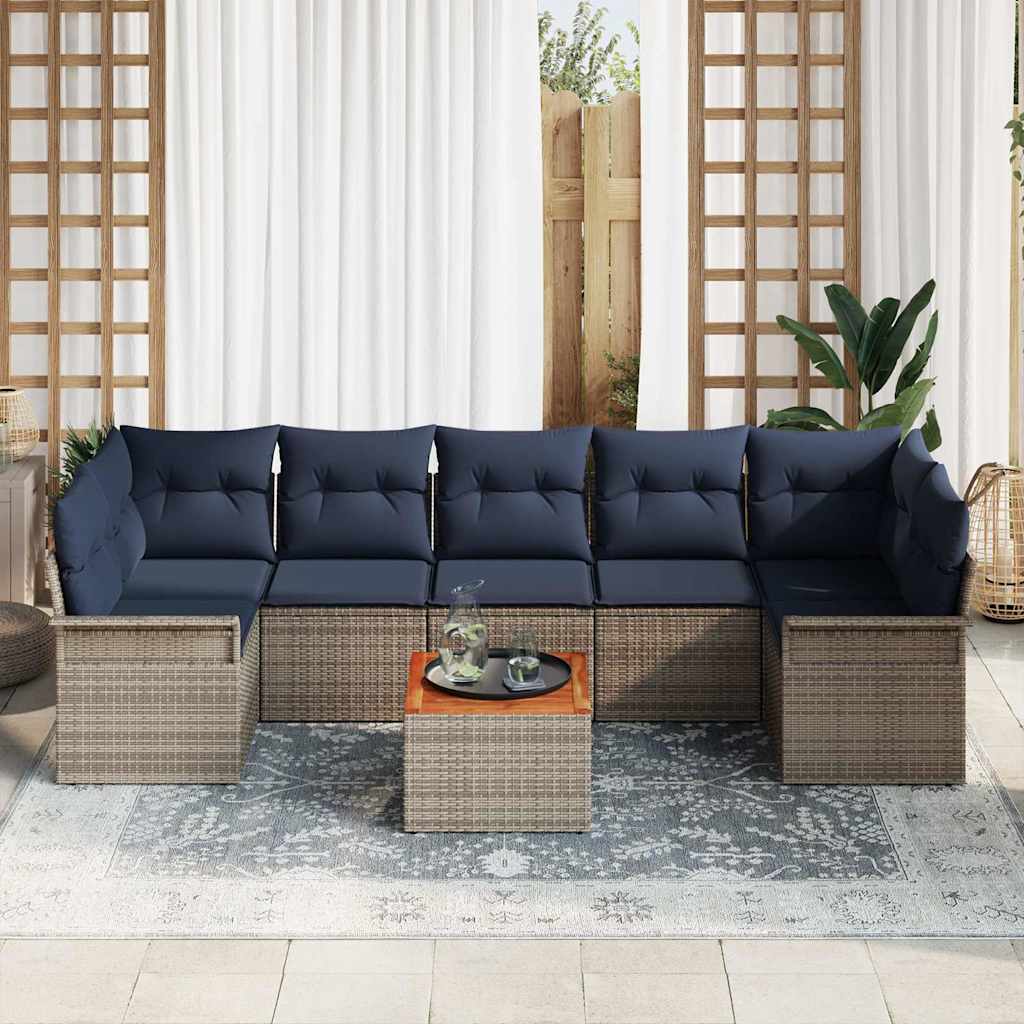 Tuinbankenset Met Opslag 8 Pcs Poly Rattan