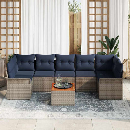 Tuinbankenset Met Opslag 8 Pcs Poly Rattan