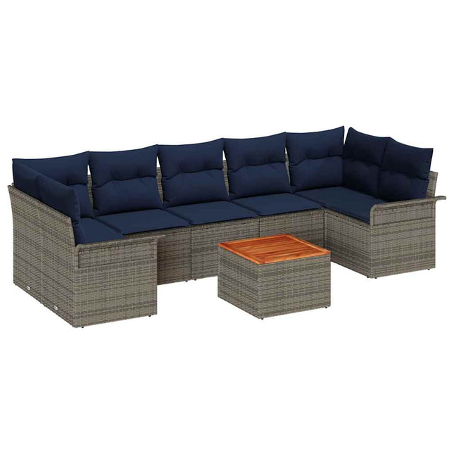 Tuinbankenset Met Opslag 8 Pcs Poly Rattan