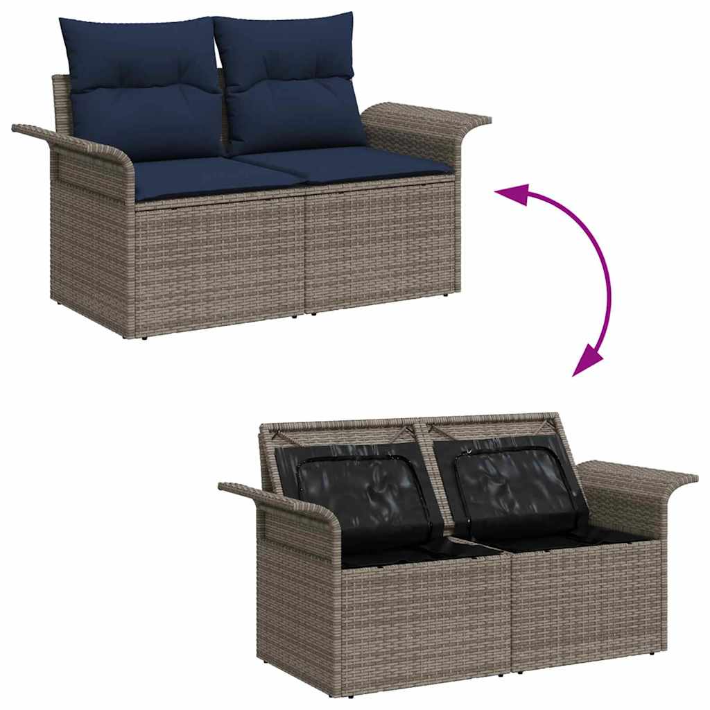 Tuinbankenset Met Opslag 8 Pcs Poly Rattan
