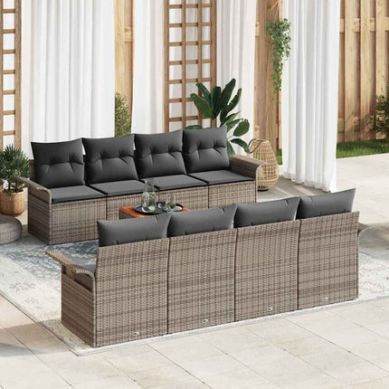 Tuinbankenset Met Opslag 9 Pcs Poly Rattan