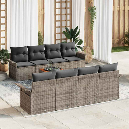 Tuinbankenset Met Opslag 9 Pcs En Crème Poly Rattan