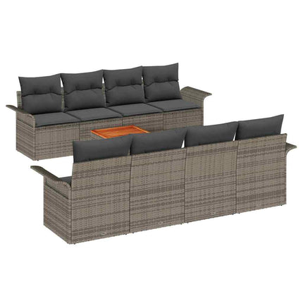 Tuinbankenset Met Opslag 9 Pcs Poly Rattan