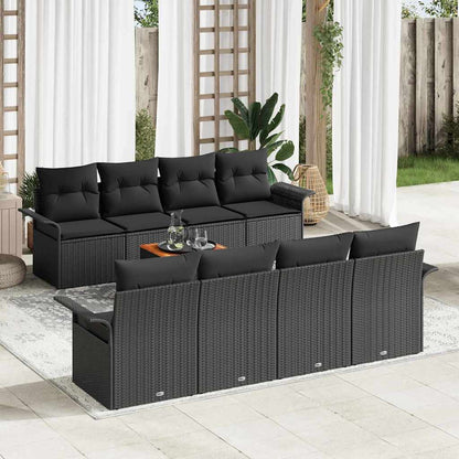 Tuinbankenset Met Opslag 9 Pcs En Crème Poly Rattan