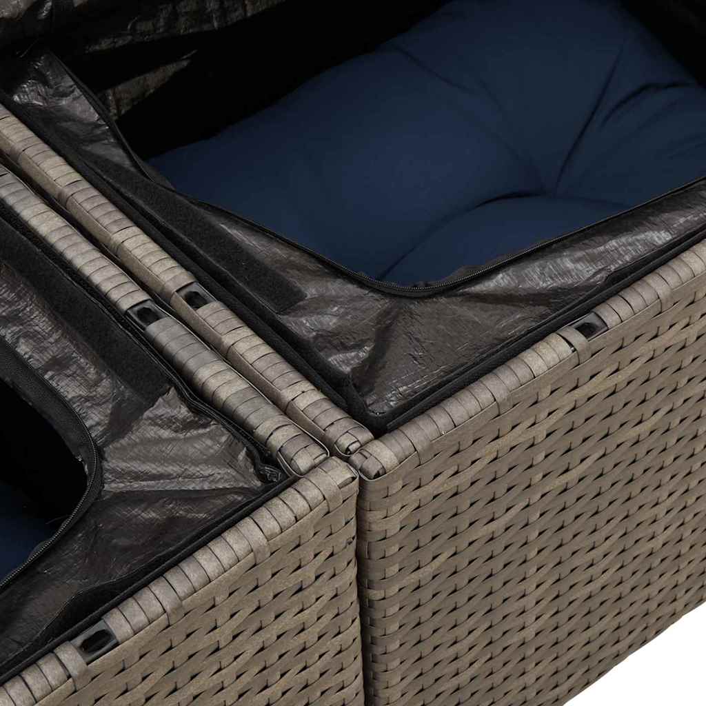 Tuinbankenset Met Opslag 9 Pcs Poly Rattan