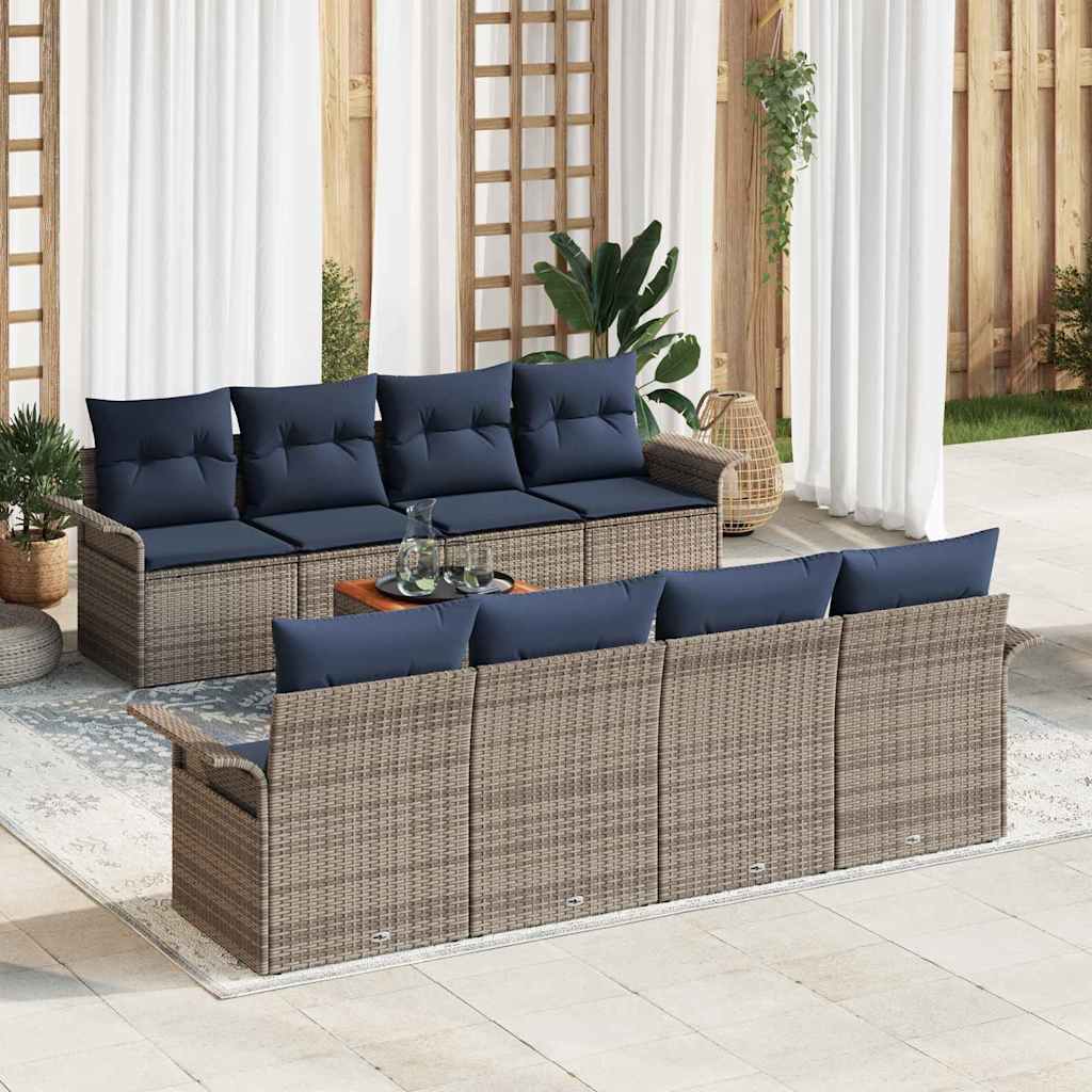 Tuinbankenset Met Opslag 9 Pcs Poly Rattan