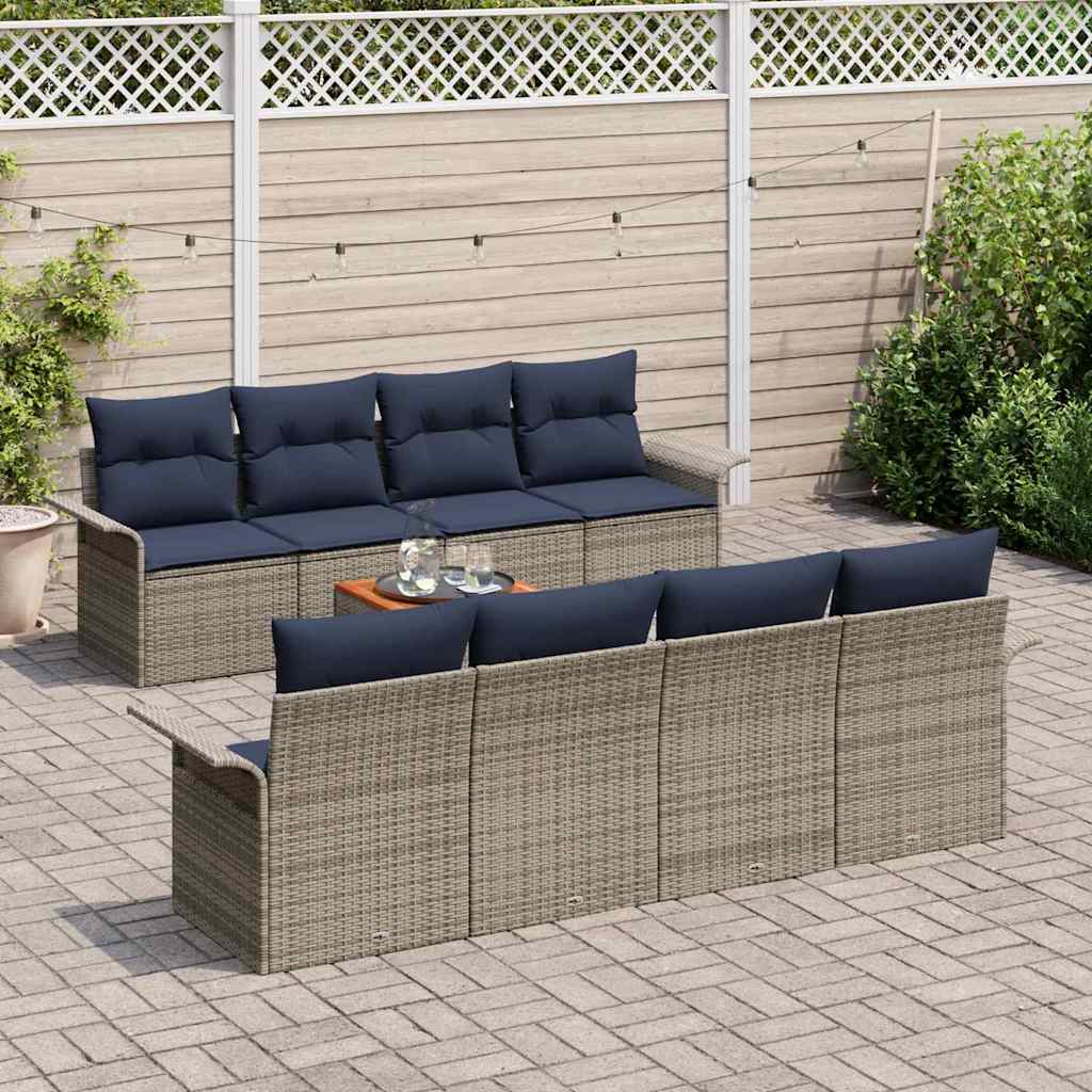 Tuinbankenset Met Opslag 9 Pcs Poly Rattan