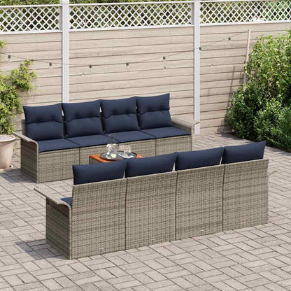 Tuinbankenset Met Opslag 9 Pcs Poly Rattan