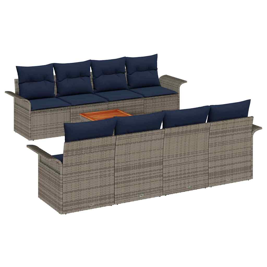 Tuinbankenset Met Opslag 9 Pcs Poly Rattan