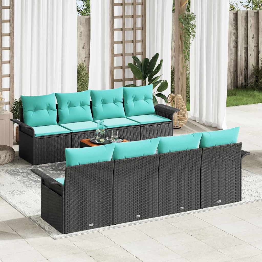 Tuinbankenset Met Opslag 9 Pcs Poly Rattan