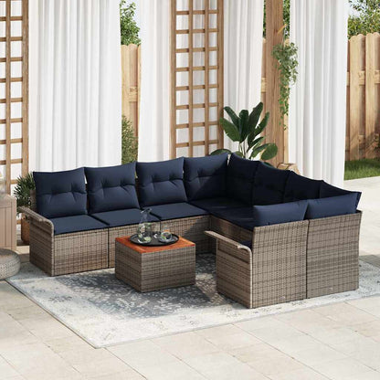 Tuinbankenset Met Opslag 9 Pcs Poly Rattan
