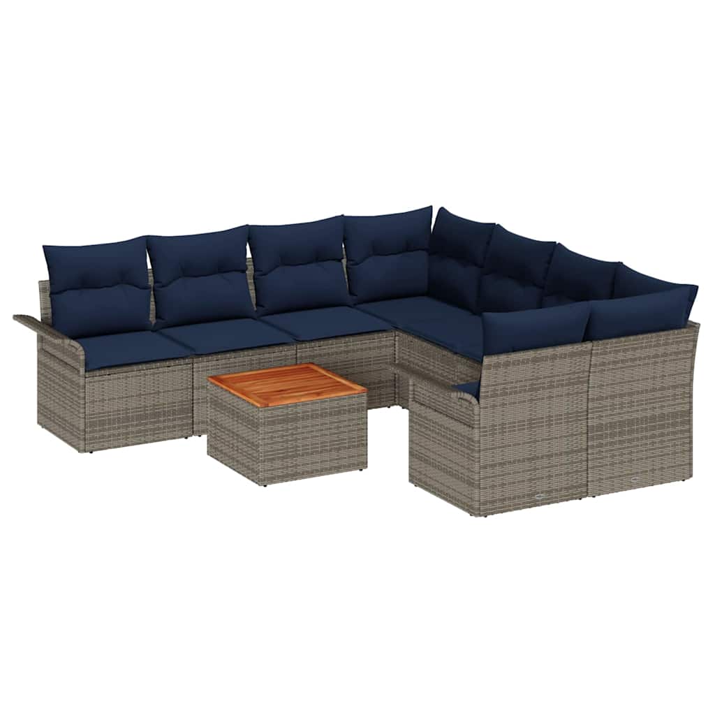 Tuinbankenset Met Opslag 9 Pcs Poly Rattan