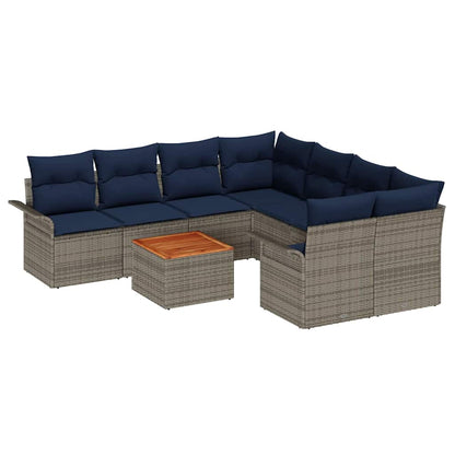 Tuinbankenset Met Opslag 9 Pcs Poly Rattan