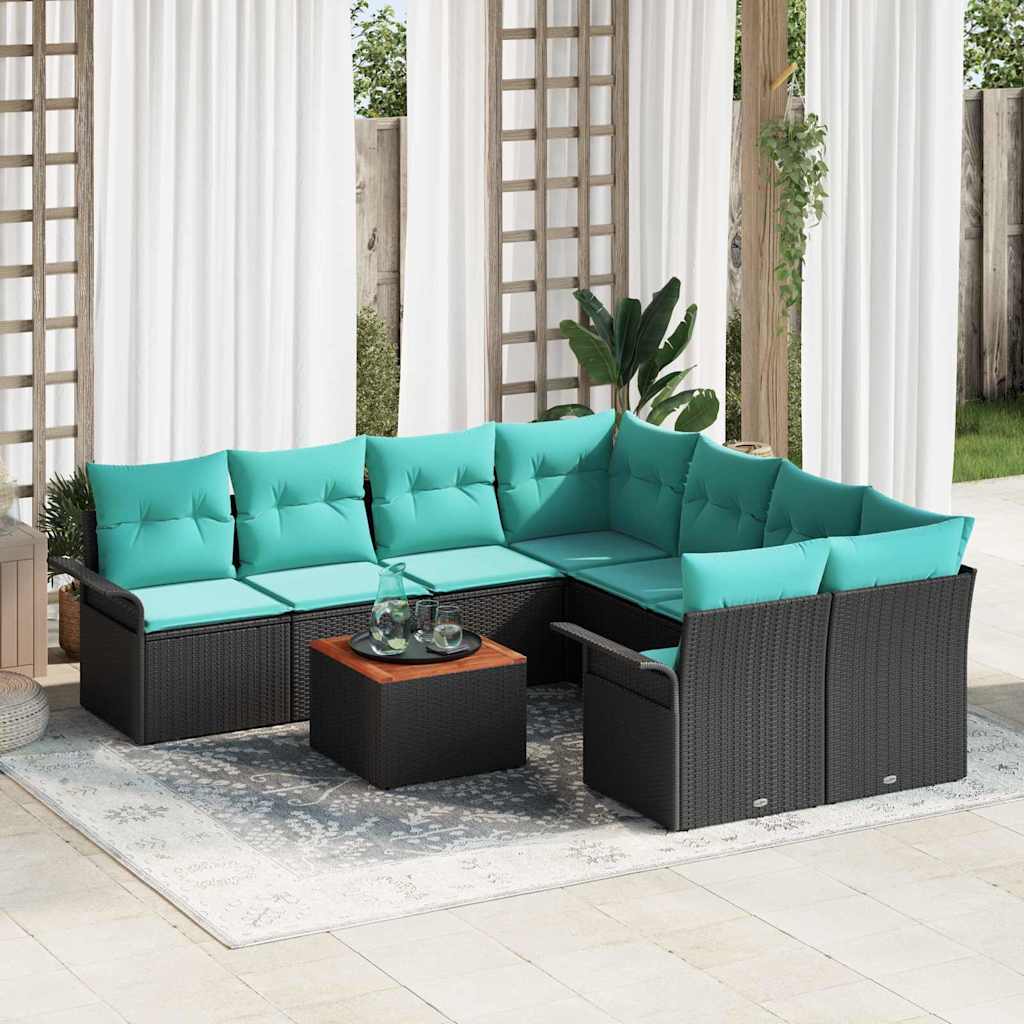 Tuinbankenset Met Opslag 9 Pcs Poly Rattan