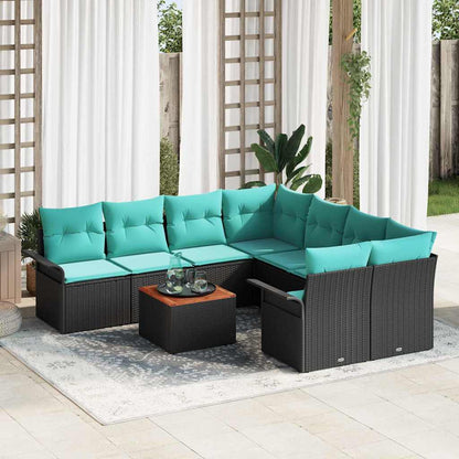 Tuinbankenset Met Opslag 9 Pcs Poly Rattan