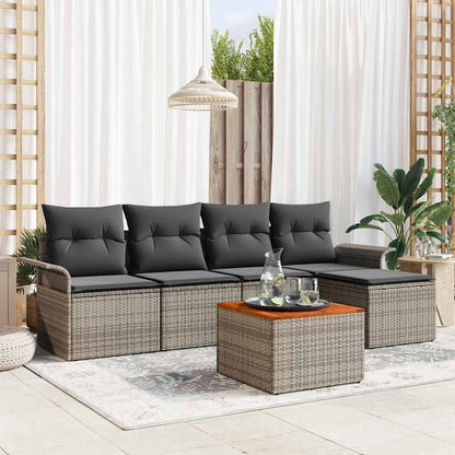Tuinbankenset Met Opslag 6 Pcs En Crème Poly Rattan