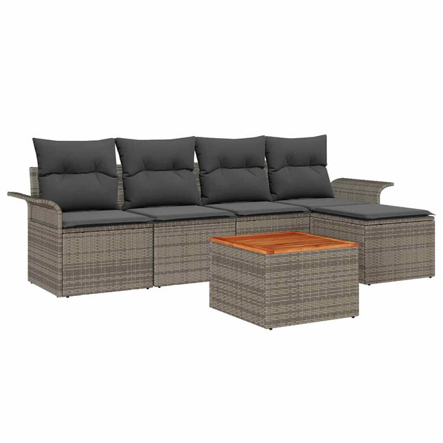 Tuinbankenset Met Opslag 6 Pcs Poly Rattan