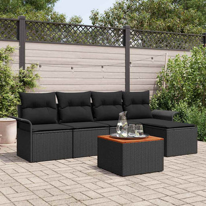 Tuinbankenset Met Opslag 6 Pcs En Crème Poly Rattan