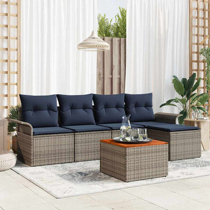 Tuinbankenset Met Opslag 6 Pcs Poly Rattan