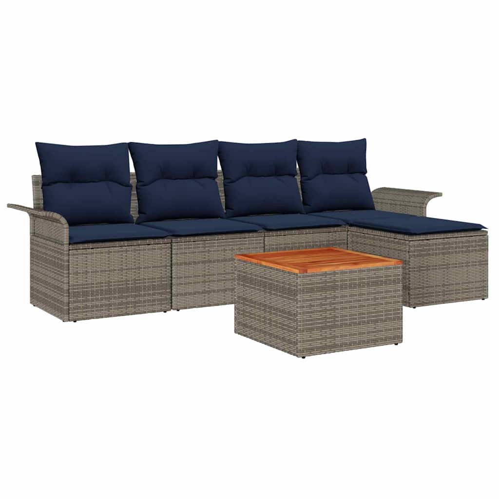 Tuinbankenset Met Opslag 6 Pcs Poly Rattan