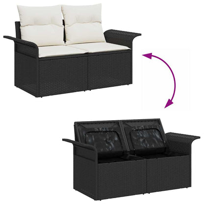Tuinbankenset Met Opslag 5 Pcs En Crème Poly Rattan