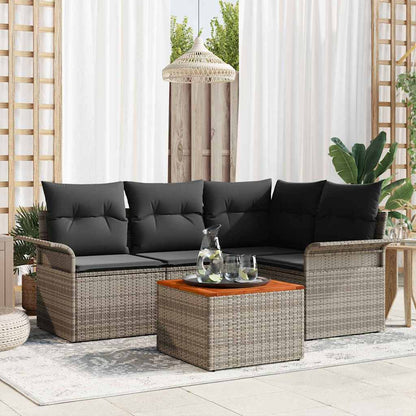 Tuinbankenset Met Opslag 5 Pcs En Crème Poly Rattan