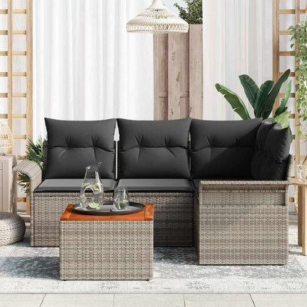 Tuinbankenset Met Opslag 5 Pcs Poly Rattan