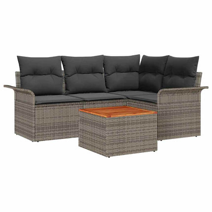 Tuinbankenset Met Opslag 5 Pcs Poly Rattan