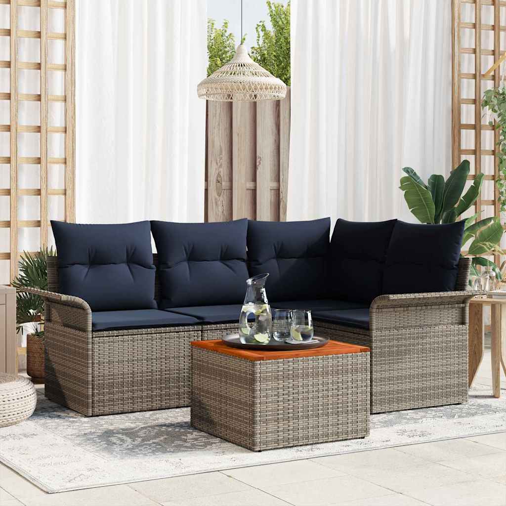 Tuinbankenset Met Opslag 5 Pcs Poly Rattan