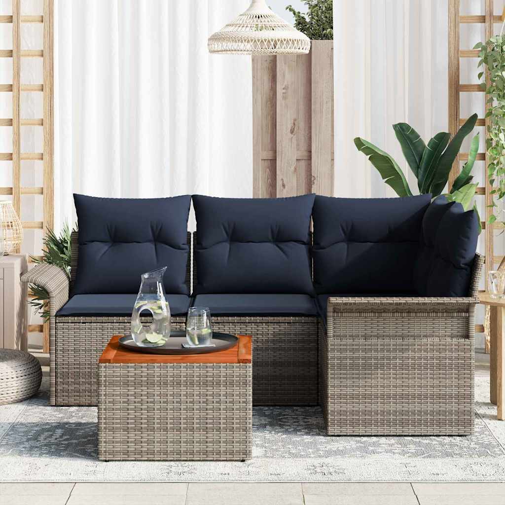 Tuinbankenset Met Opslag 5 Pcs Poly Rattan