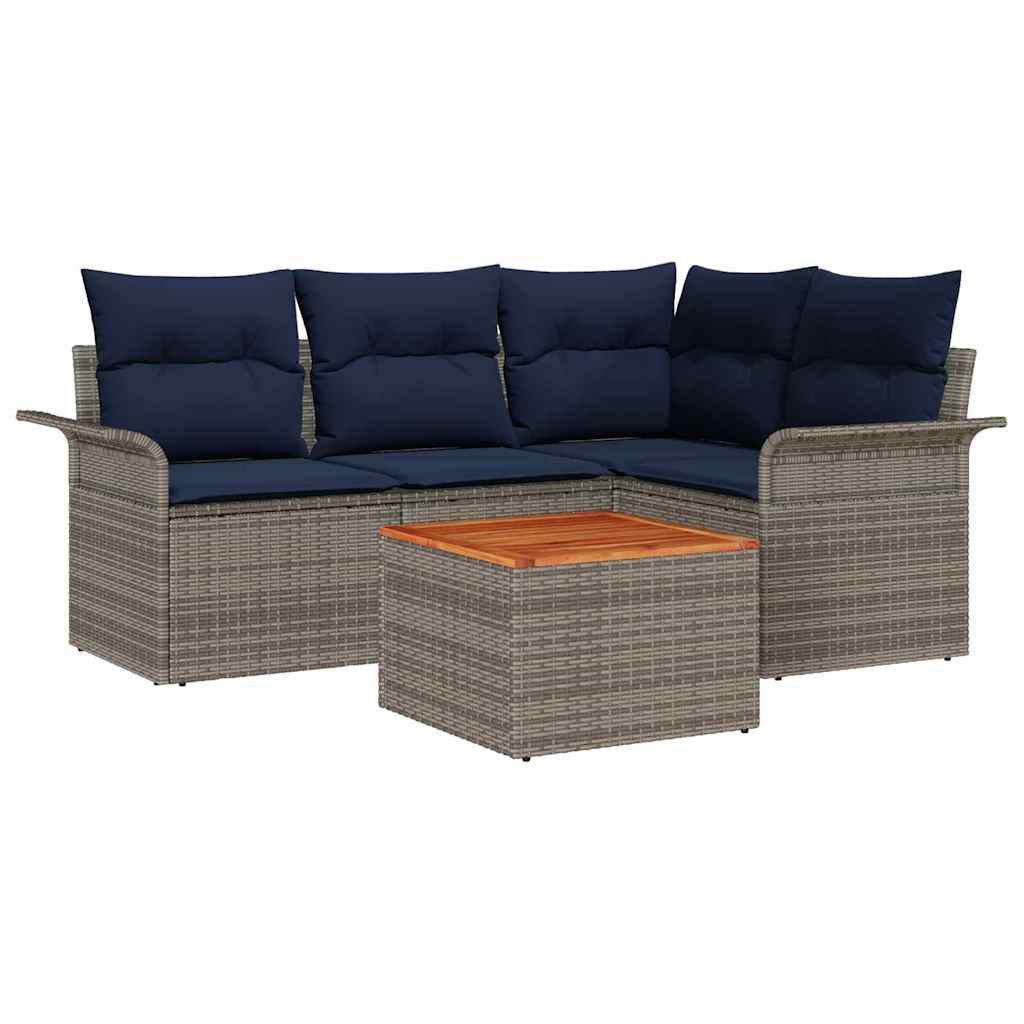 Tuinbankenset Met Opslag 5 Pcs Poly Rattan