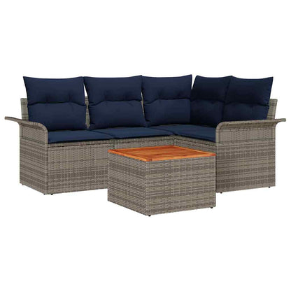 Tuinbankenset Met Opslag 5 Pcs Poly Rattan
