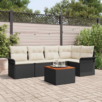 Tuinbankenset Met Opslag 6 Pcs En Crème Poly Rattan