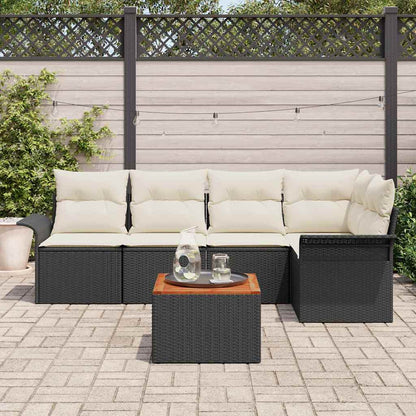 Tuinbankenset Met Opslag 6 Pcs En Crème Poly Rattan