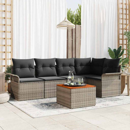 Tuinbankenset Met Opslag 6 Pcs En Crème Poly Rattan