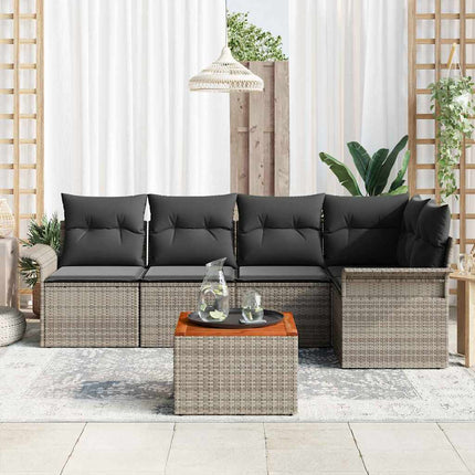 Tuinbankenset Met Opslag 6 Pcs Poly Rattan