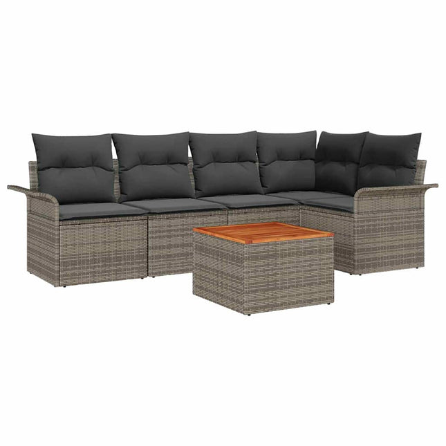 Tuinbankenset Met Opslag 6 Pcs Poly Rattan